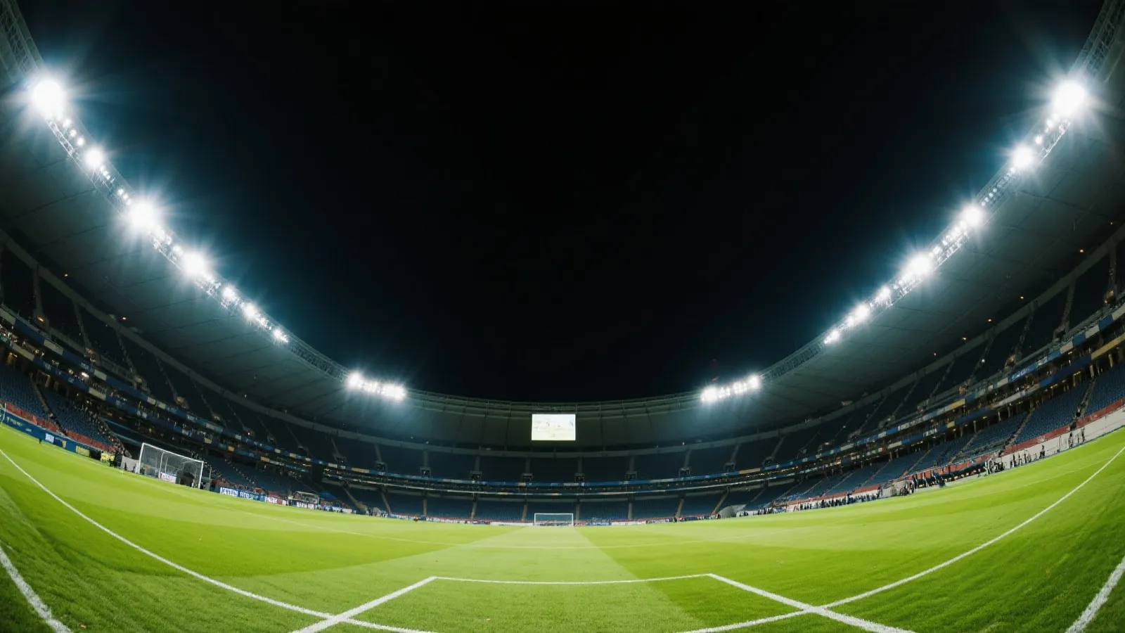 足球场与夜间灯光